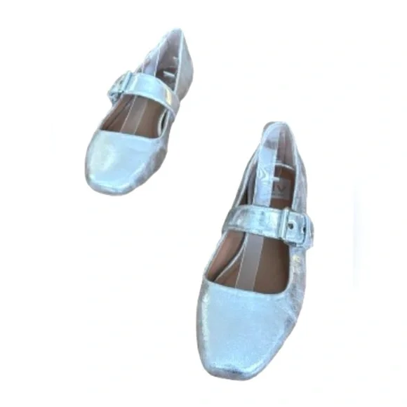 Dolce Vita Marcello metallic silver flat Maryjanes SZ 7.5 - Picture 7 of 13